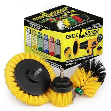 Drill Brush Power Scrubber By Useful Products 5 in W 5 in L Brush, Yellow Y-EMS-2L-QC-DB
